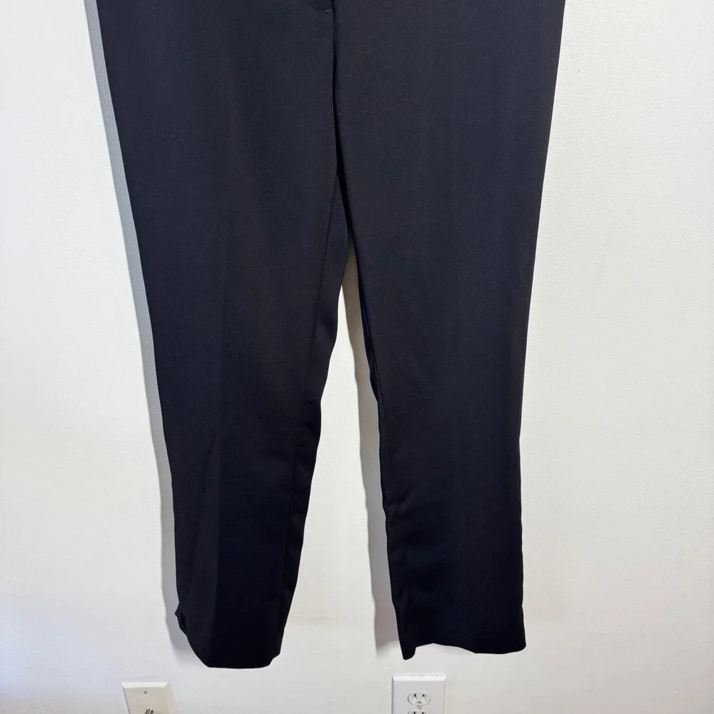 Quince Stretch Crepe Ankle Pant Women 12 Black Minimal Office Chic Closet Staple
